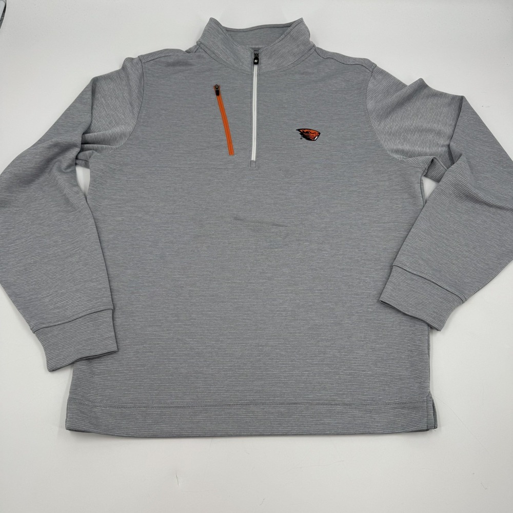 Footjoy Oregon State Beavers 1/4 Zip Pullover Shirt Mens Medium Gray